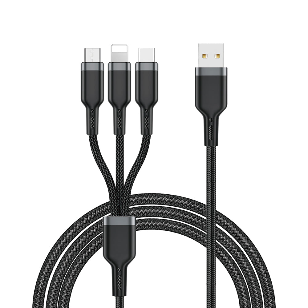 Wiwu Wi-C014 Platinum Serisi 3in1 USB-A to Lightning – Type-C – Micro Şarj ve Data Kablosu 3.1A 1.2m Wiwu Wi-C014 Platinum Serisi 3in1 USB-A to Lightning – Type-C – Micro Şarj ve Data Kablosu 3.1A 1.2m